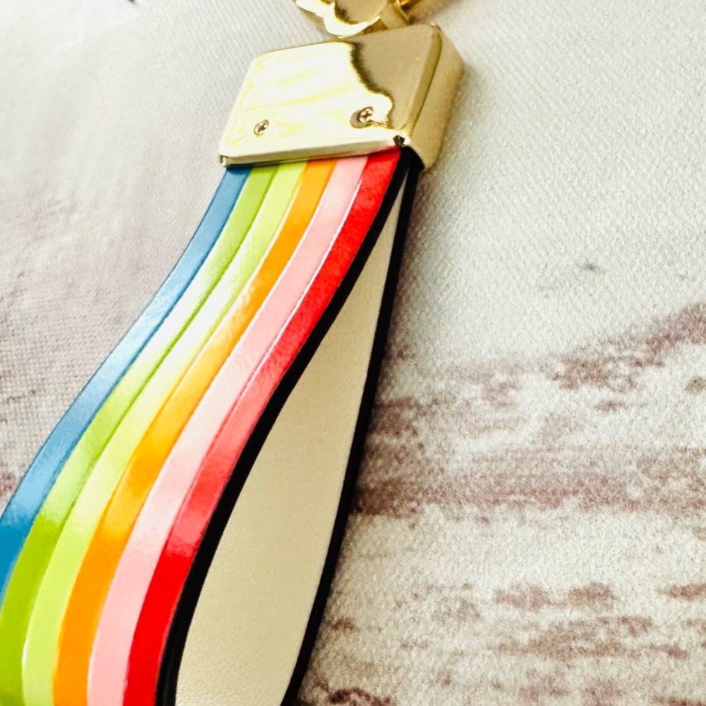 Kate Spade Rainbow Reegan Leather Keychain or Bag Charm Strap - Authentic - Picture 10 of 10